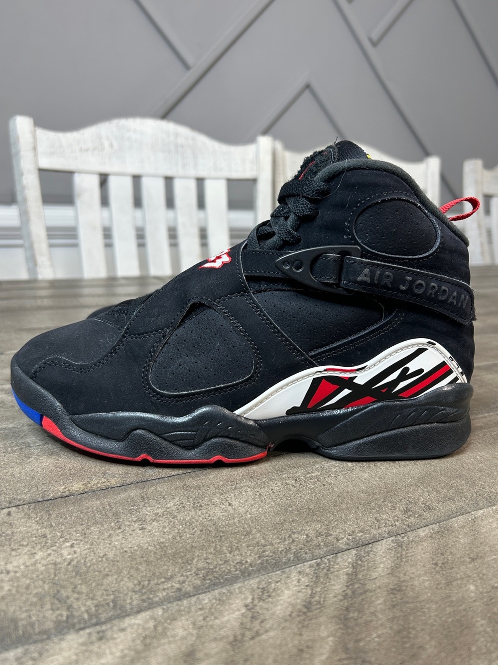Air Jordan 8 Retro Playoff 2023 GS Size 7Y Black True Red 305368-062